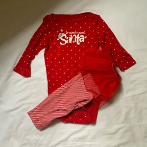 Carter’s nine month red and White Santa set